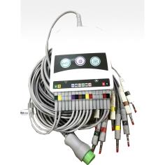 ECG data acquisition box with independent lead wires for 12-CH E