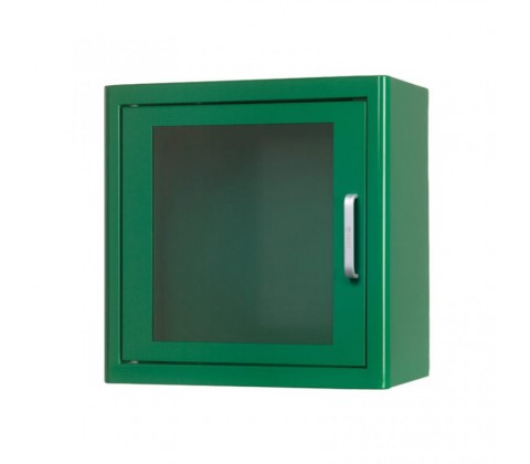 Wall cabinet for Aed with alarm green
